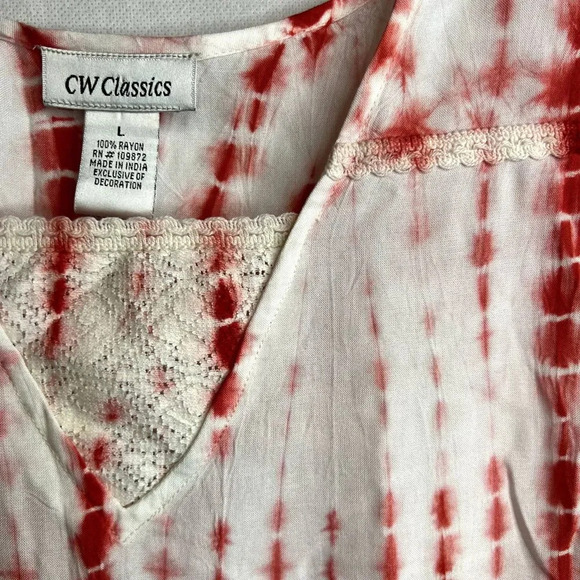 CW Classics Tie Dye Ombre Short Sleeve Top Size Large - Picture 6 of 8
